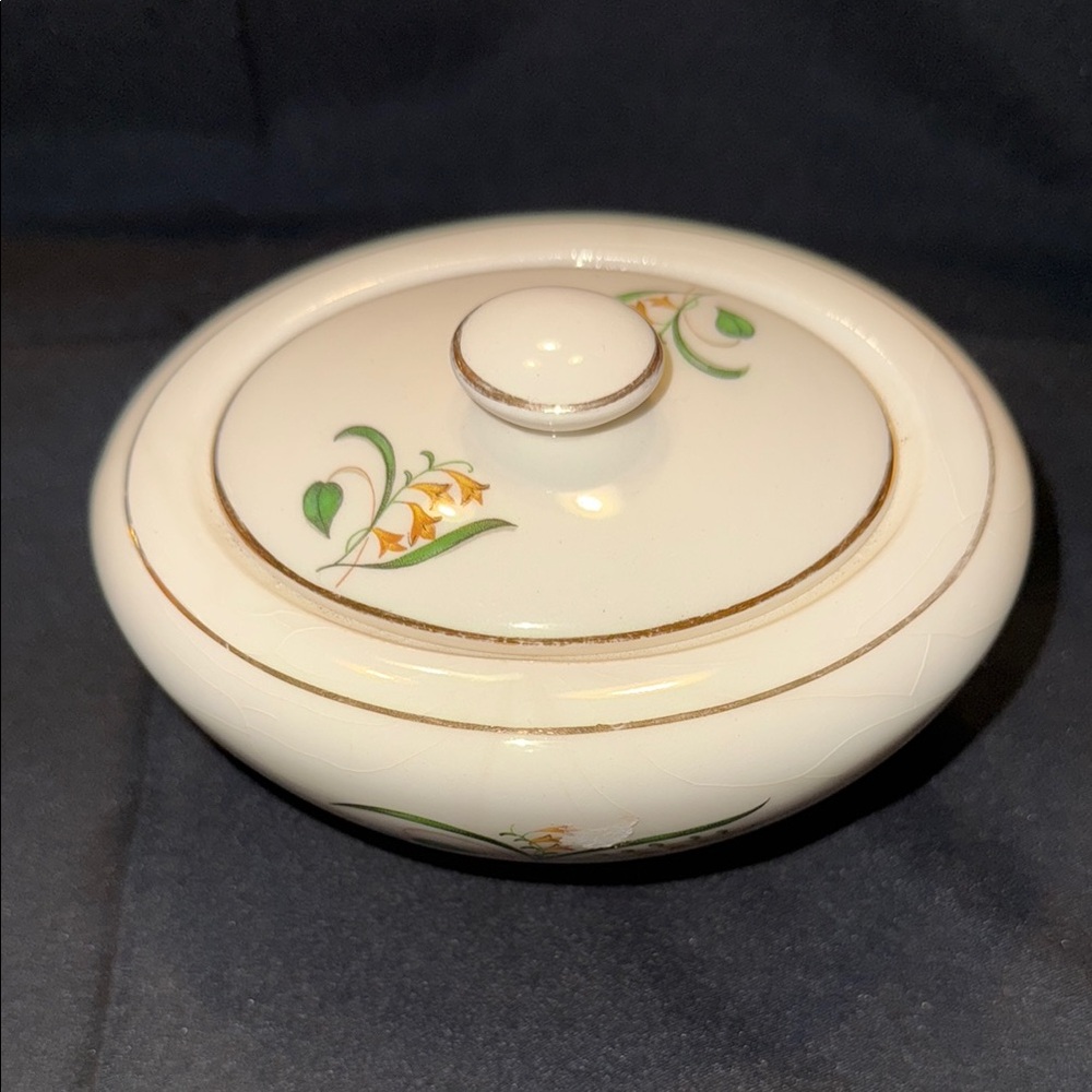 EUC beautiful Edwin Knowles Forsythia Gold Rimmed Covered Sugar Bowl & Lid - Picture 2 of 8